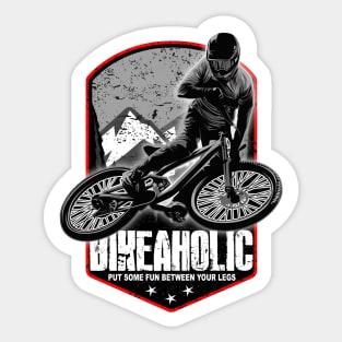 Bikeaholic Cool Downhill Mountain Biking Sticker